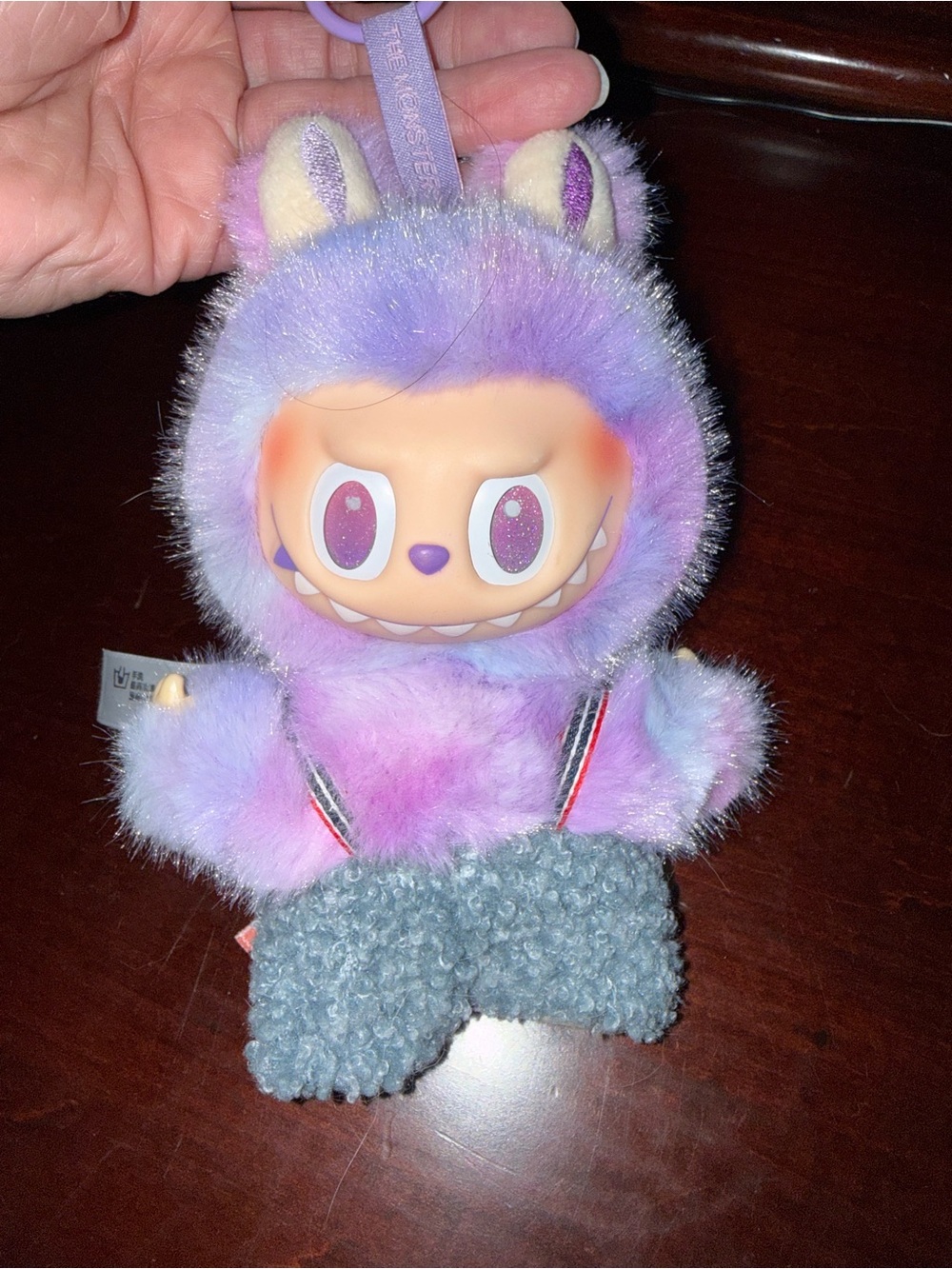 LaBuBu The Monsters Inc. Plush Keychain - Pastel Purple Tie-Dye